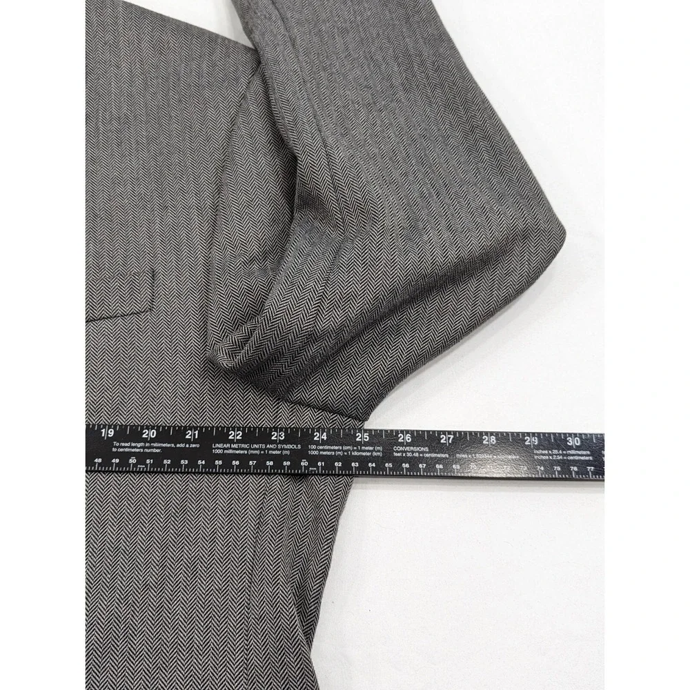 Chaps Ralph Lauren Blazer Sports Suit Jacket Polyester‎ Blend 48R Herringbone
